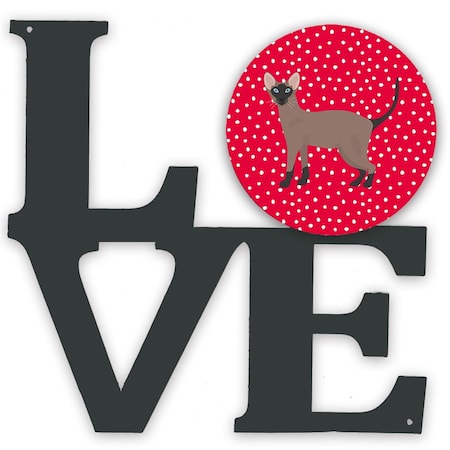 Carolines Treasures 11.5 x 11.75 in. Oriental Bicolor Cat Love Metal Artwork Wall Decor CK5664WALV